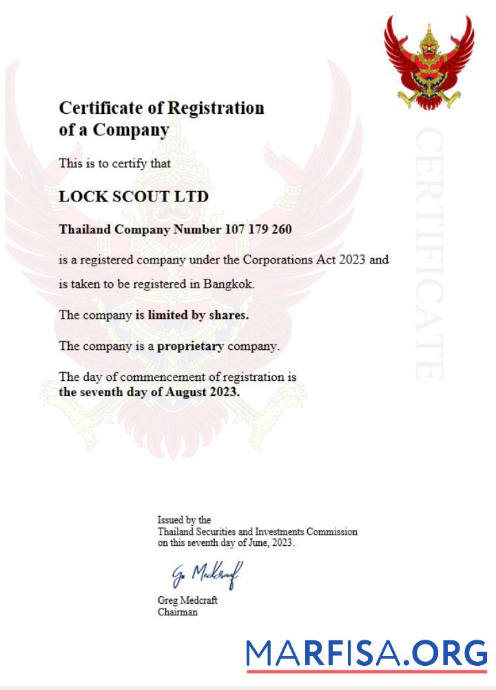 Realistic Thailand business registration certificate Word and PDF template